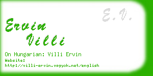 ervin villi business card